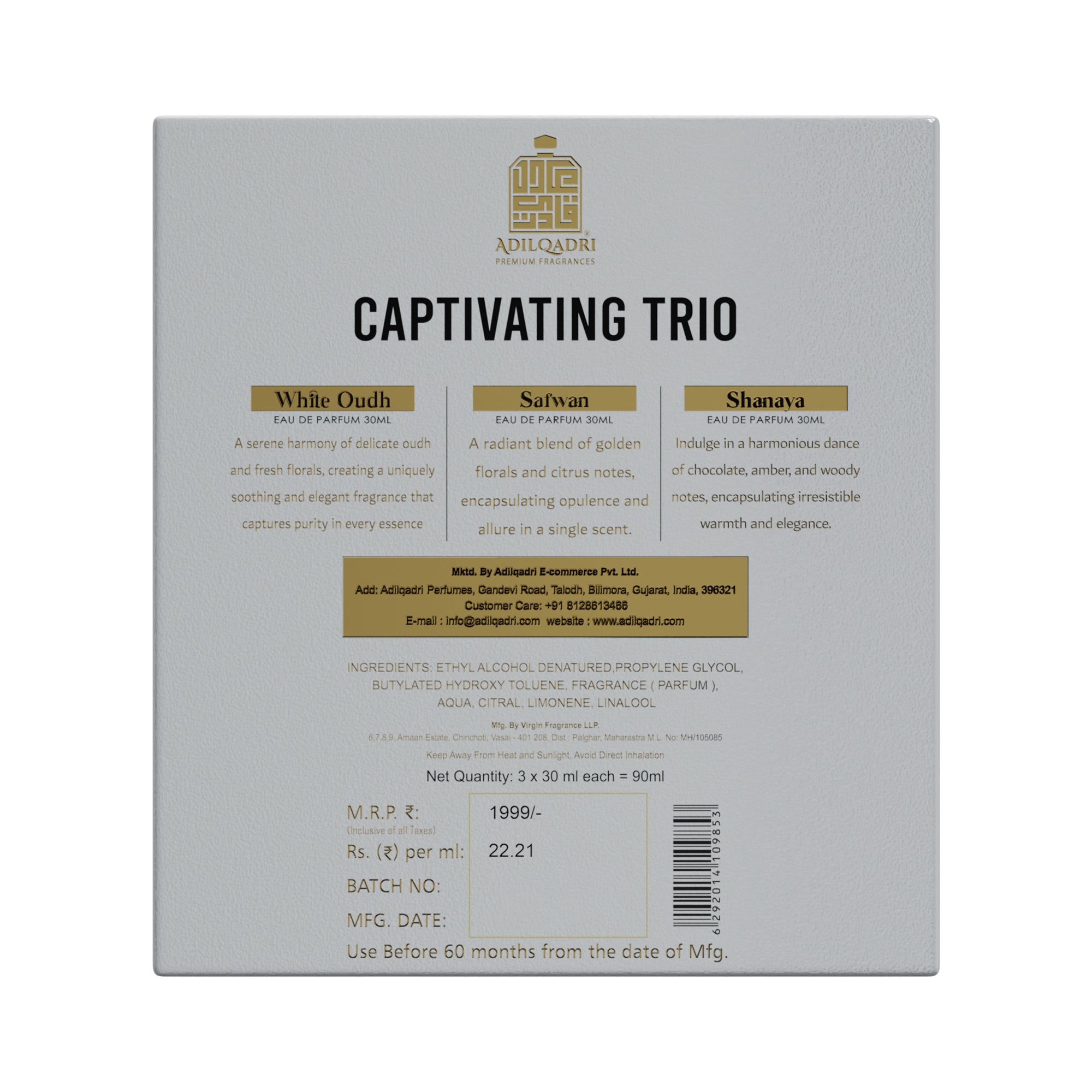 Captivating Trio 3 Pcs Set of Premium Perfume Spray 30ml x 3